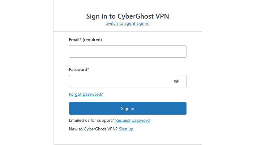 cyberghost vpn login