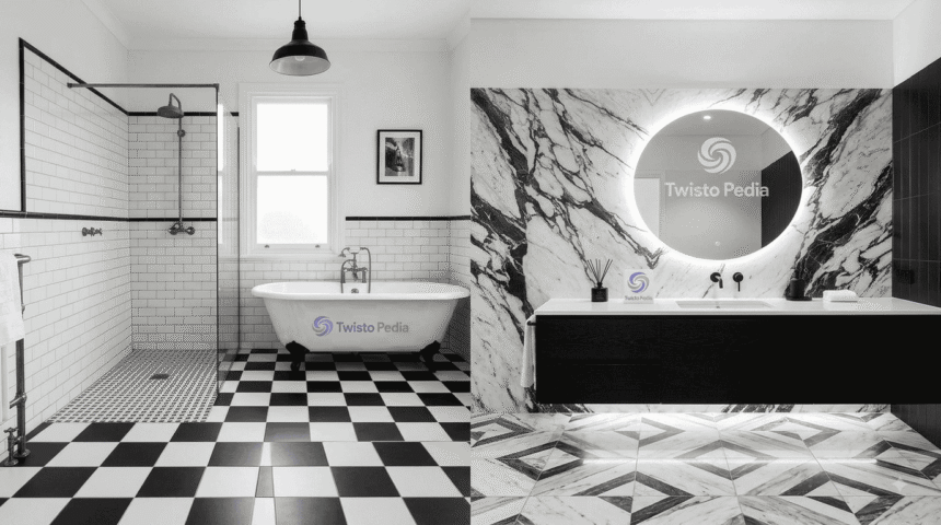 Beautiful Black And White Mosaic Tile Bathroom Designs