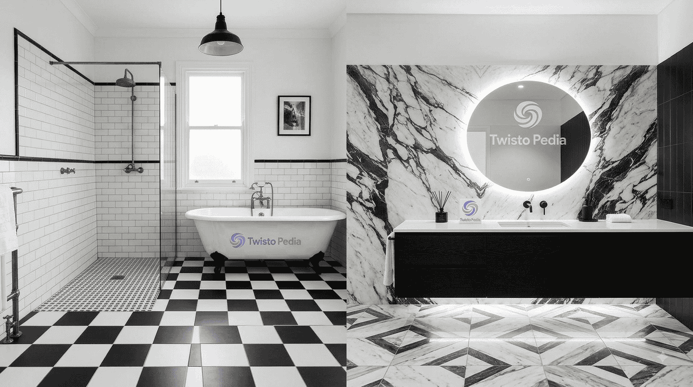 Beautiful Black And White Mosaic Tile Bathroom Designs